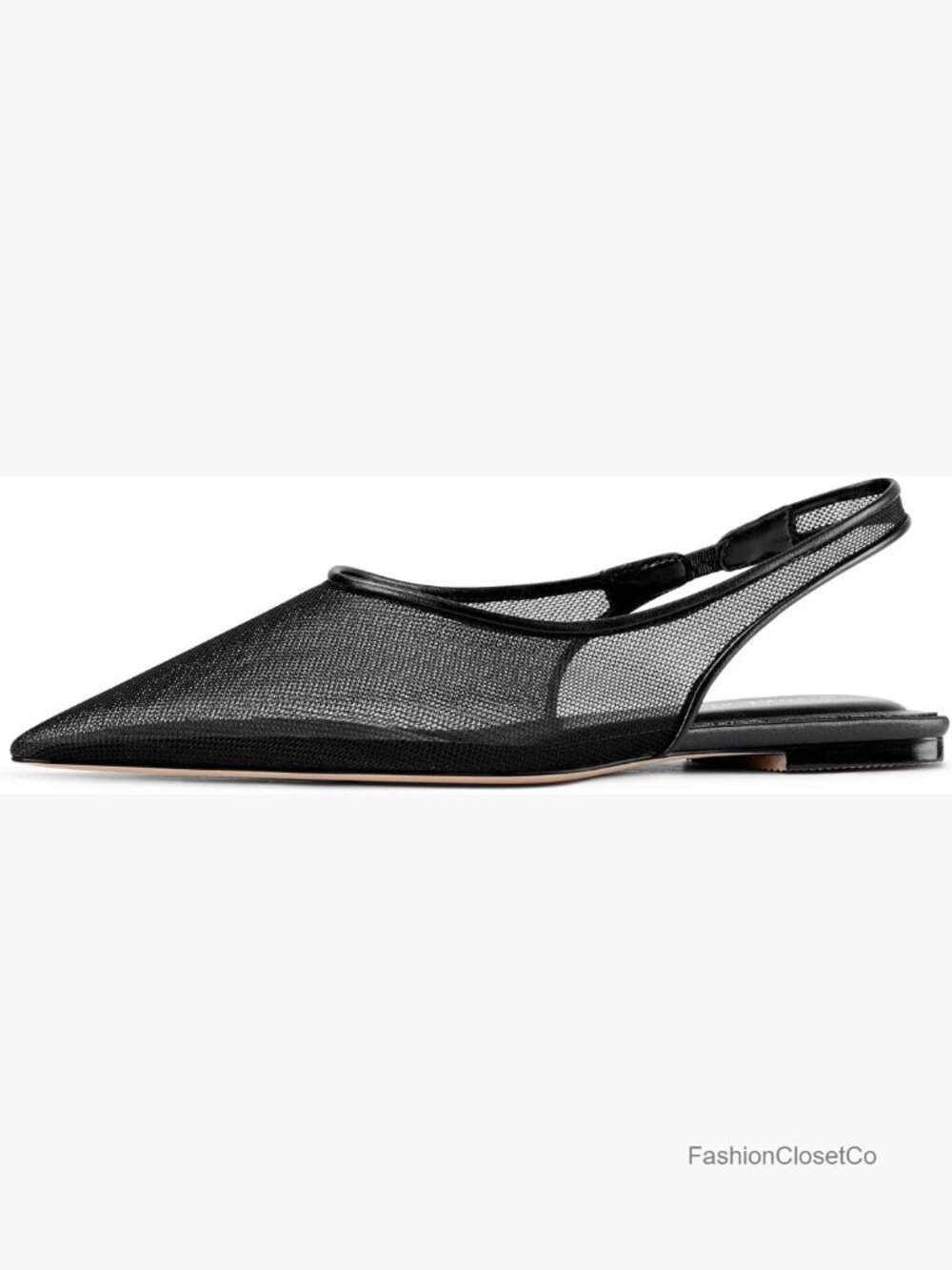 Mesh Ballet Flats Women Pointed Toe Slingback Pumps Low Heel Casual Dress Shoes - Picture 1 of 6